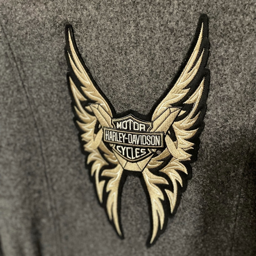 HARLEY DAVIDSON GREY  WOOL/RAYON BLEND COAT - Picture 10 of 12